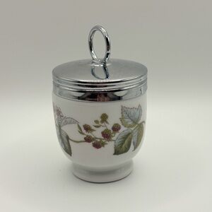 Royal Worcester Porcelain Egg Coddler Berry Pattern Made in England